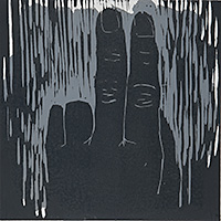 Hand, Woodblock print, Matthew Tome 2021